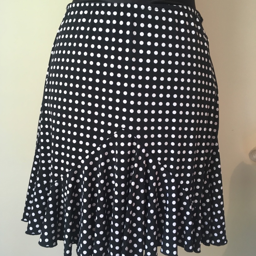 IZ Byer Polka Dot Swing Skirt, Jr Large